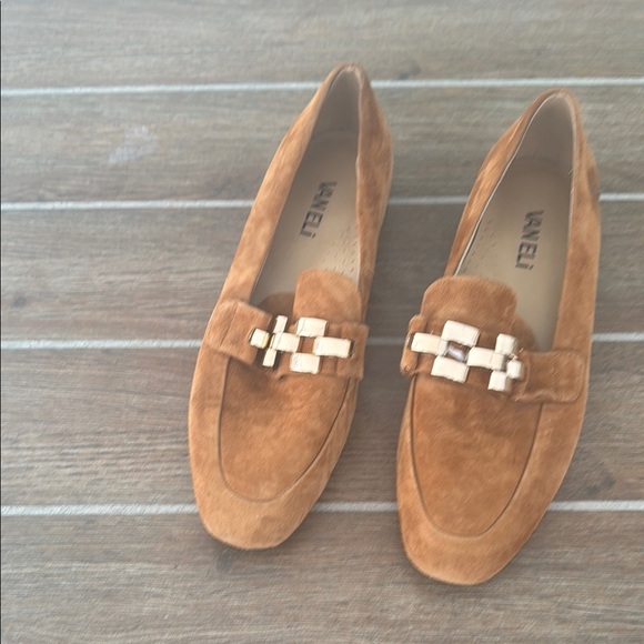 Vaneli Tan Flats with Gold Accent - Picture 1 of 5